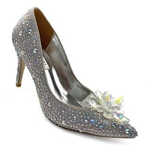 iridescent crystal rose Cinderella heels size-37